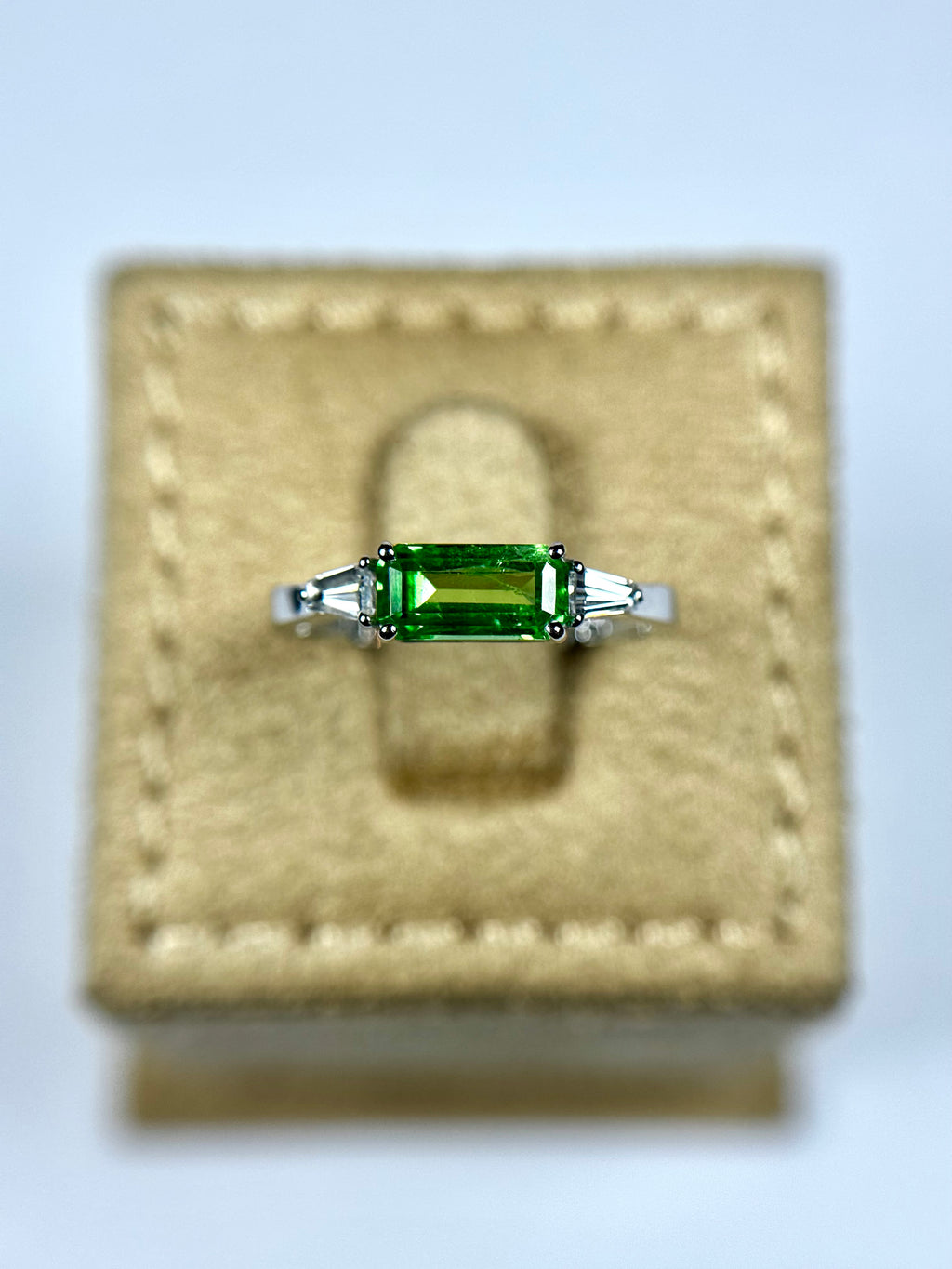 Tsavorite diamond white gold ring