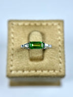 Tsavorite diamond white gold ring