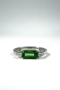 Tsavorite diamond white gold ring