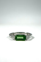 Tsavorite diamond white gold ring