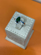 Tsavorite diamond white gold ring