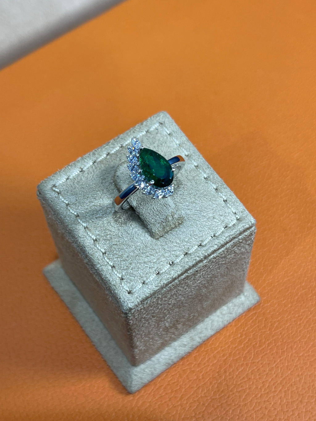 Tsavorite diamond white gold ring