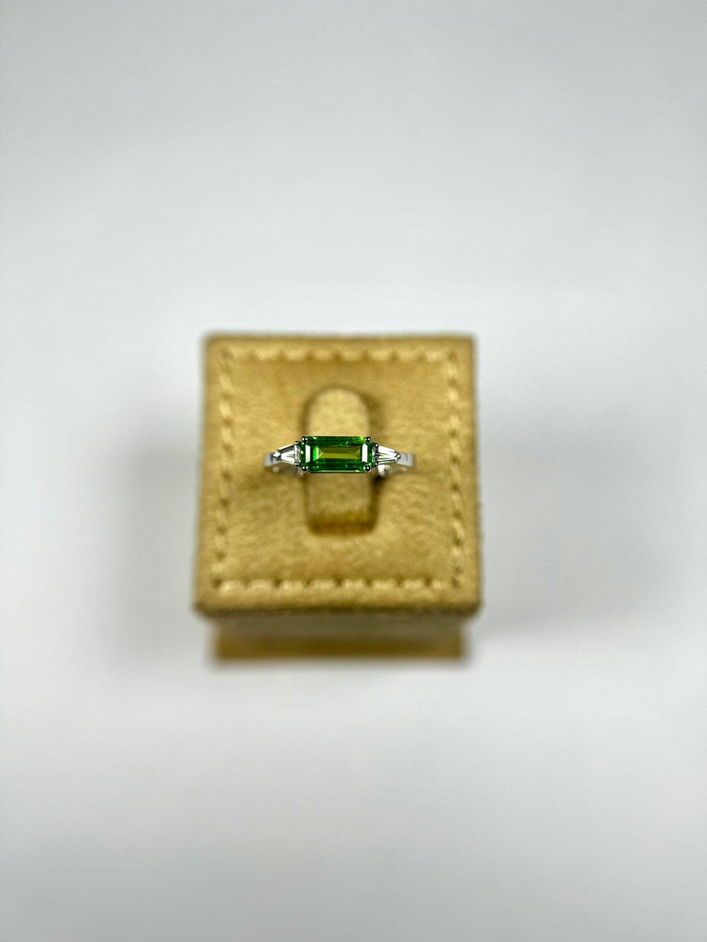 Tsavorite diamond white gold ring