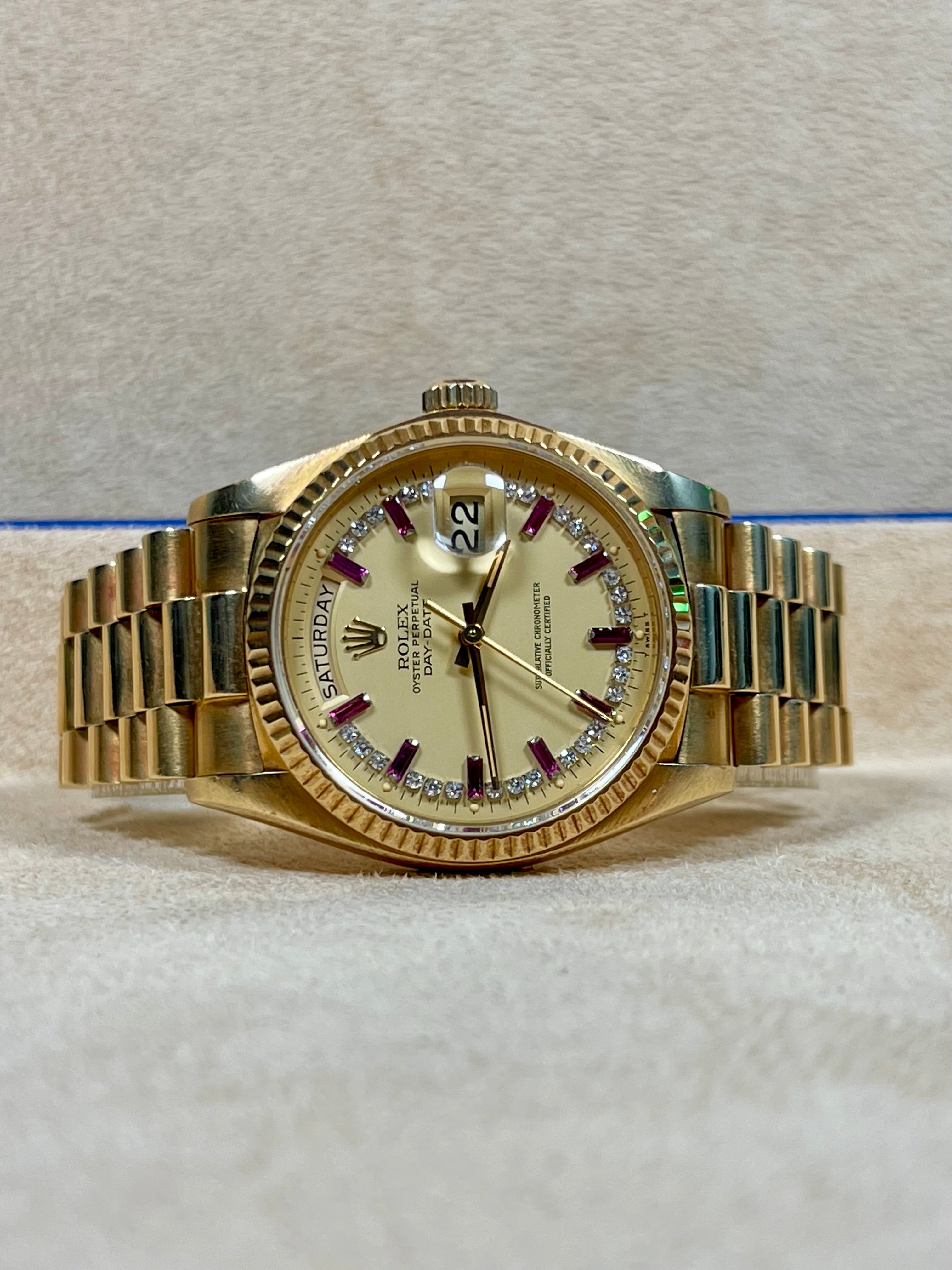 Rolex daydate String Ruby baguette